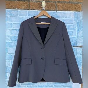 Argent 2-Button Peak Lapel dot matrix blazer size 14